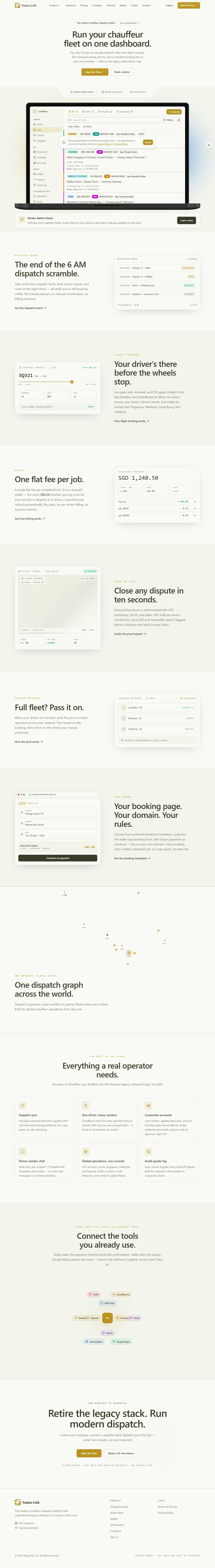 Fusion Link landing page